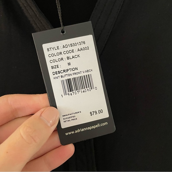 NWT - Adrianna Papell Women’s Stretch Knit Button-Up Shirt - Size Medium - Picture 7 of 8